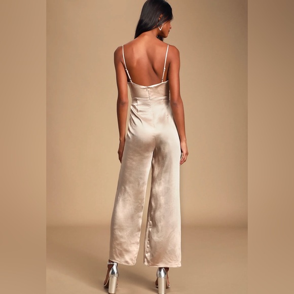 Lulu’s Lush Champagne Jumpsuit - Picture 2 of 6